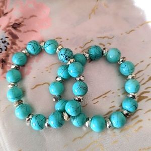 Turquoise Marble Caribbean Bracelet Set